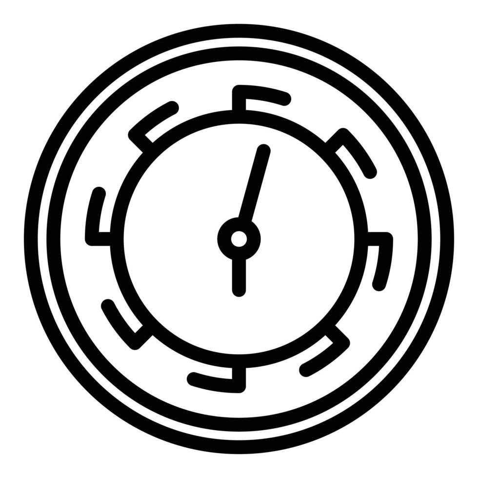 Parts wall clock icon, outline style vector