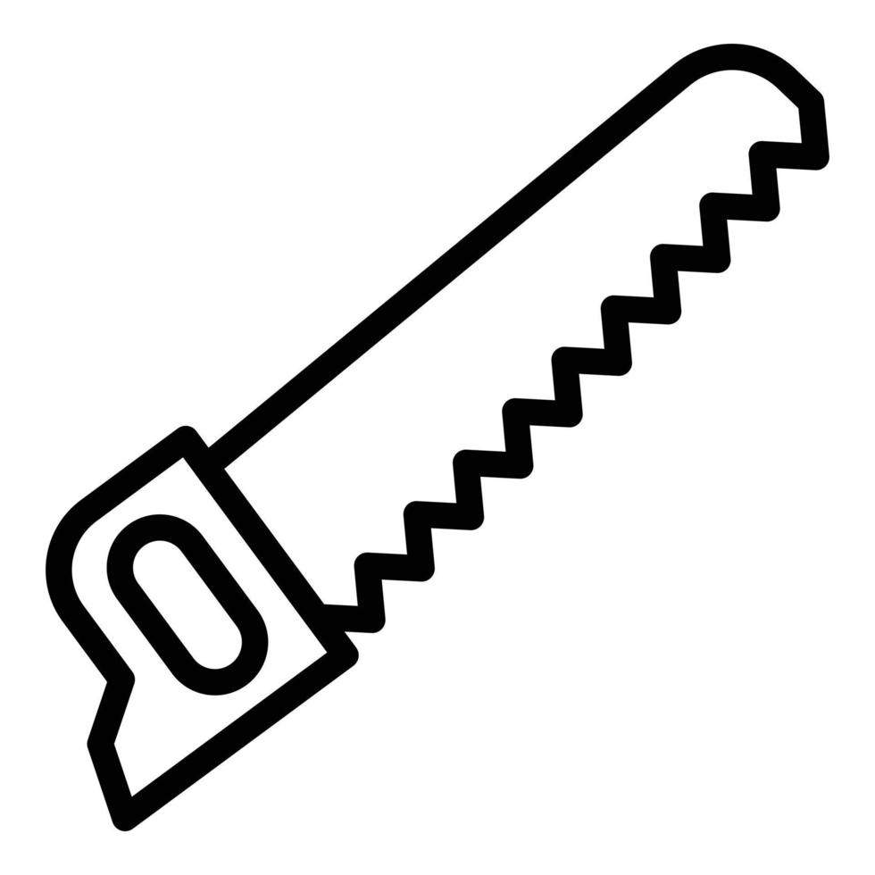 Hand saw icon, outline style vector