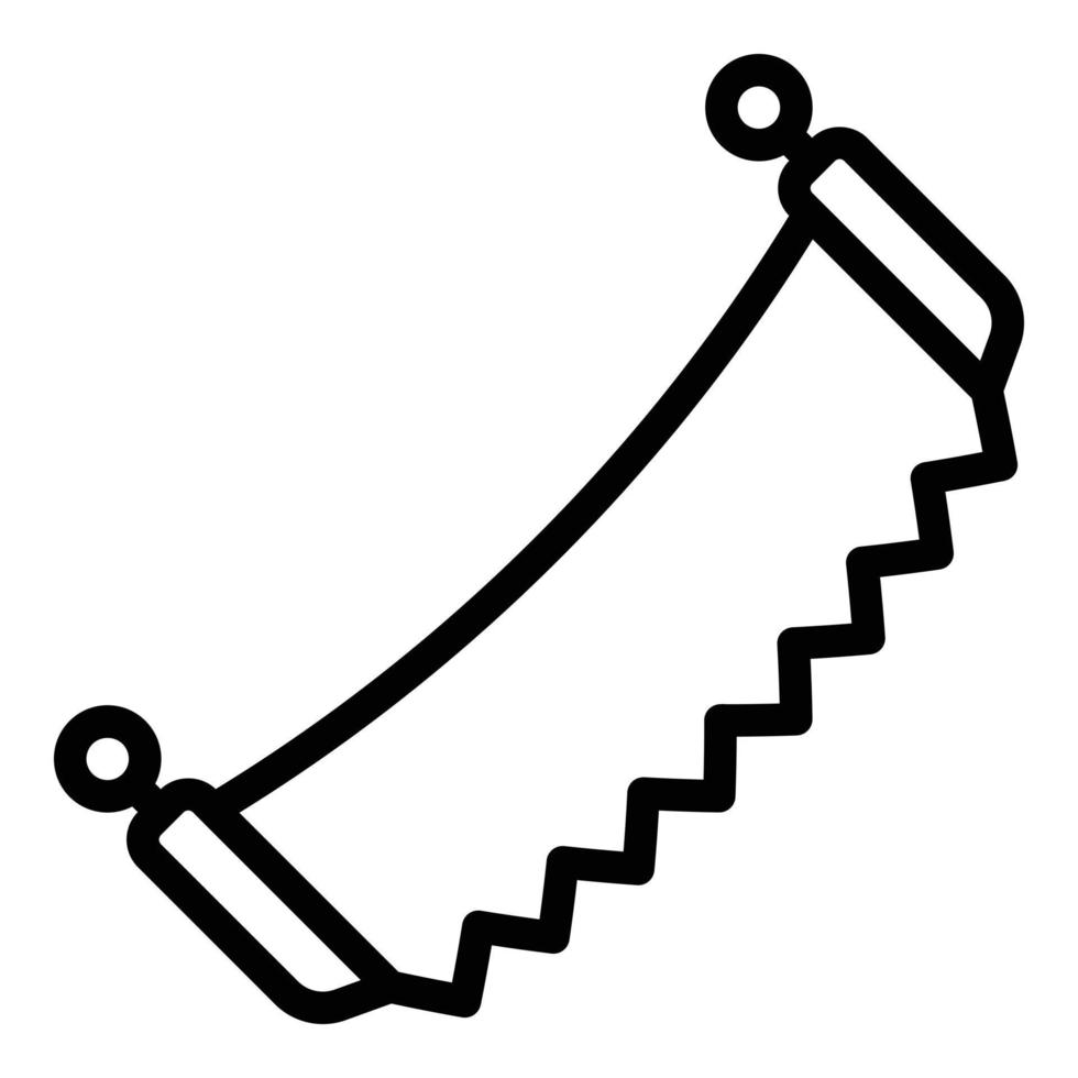 Two hand saw icon, outline style vector