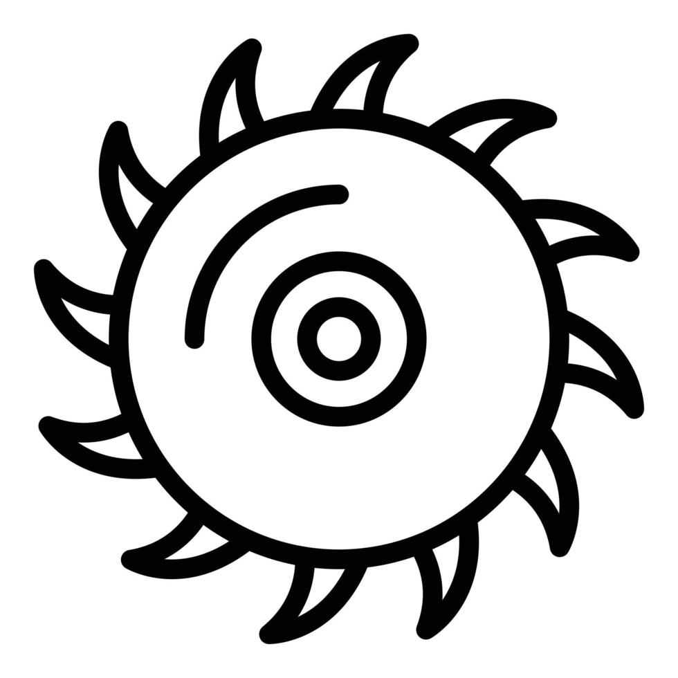 icono de hoja circular, estilo de esquema vector