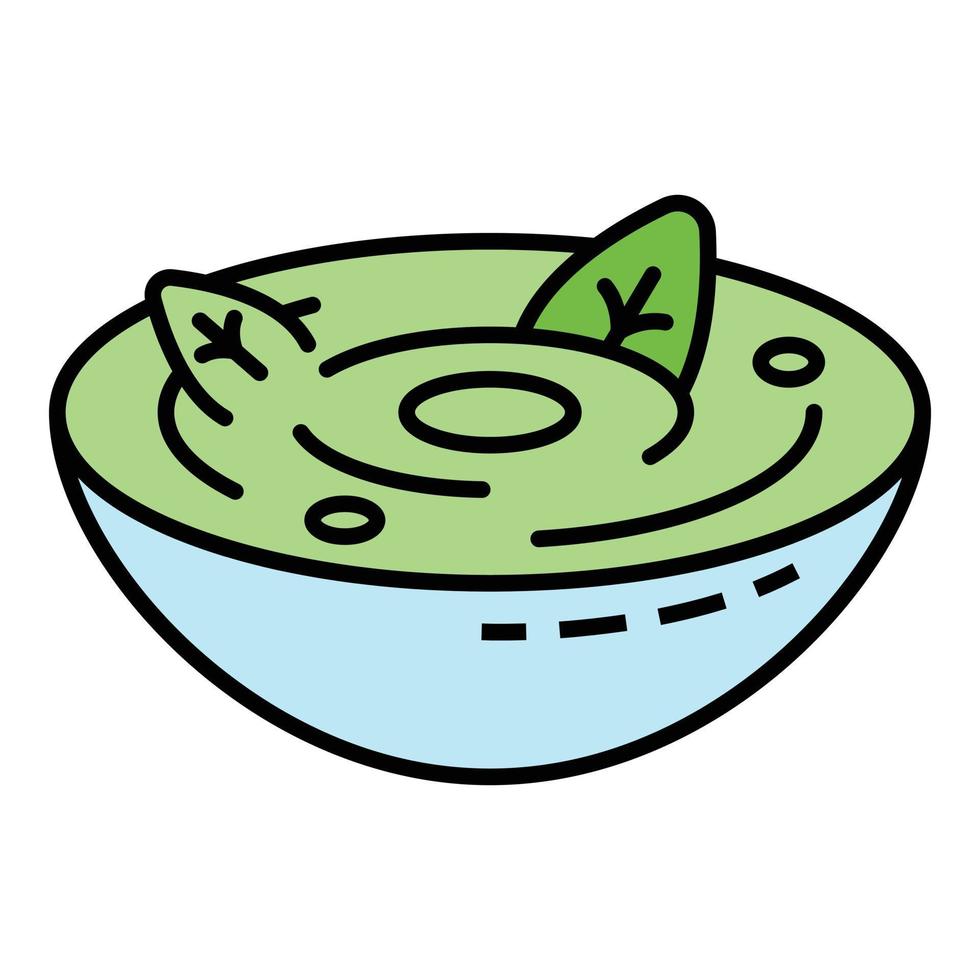 Spinach soup icon color outline vector