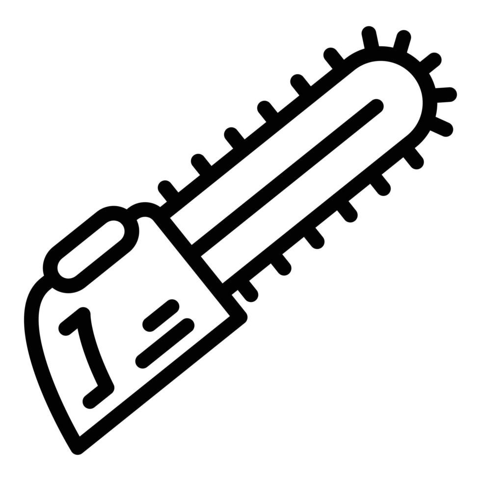 Chainsaw icon, outline style vector