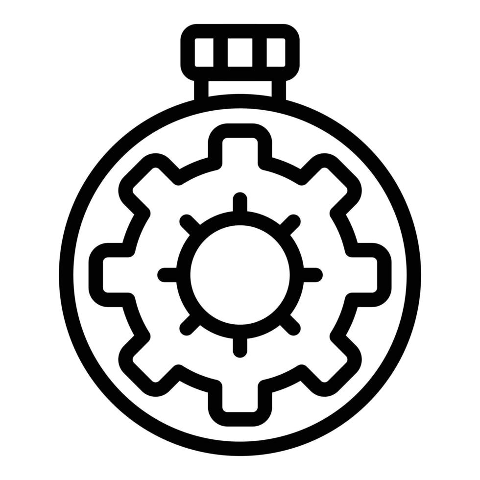 icono de reparación de cronómetro, estilo de esquema vector