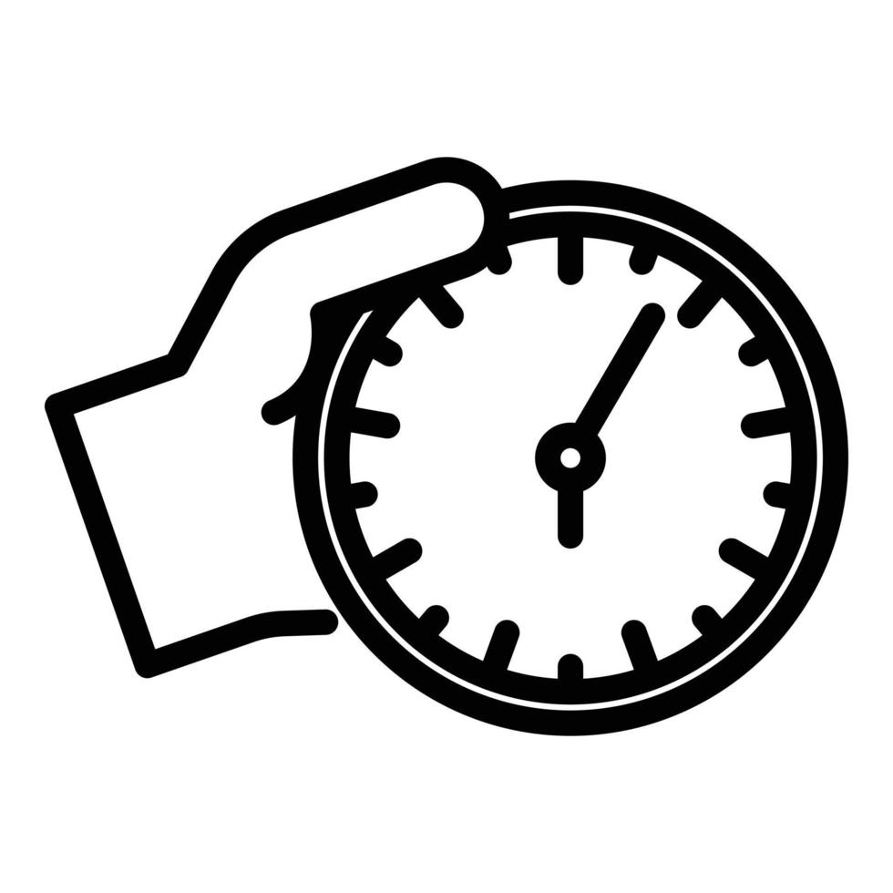 Take wall clock icon, outline style vector