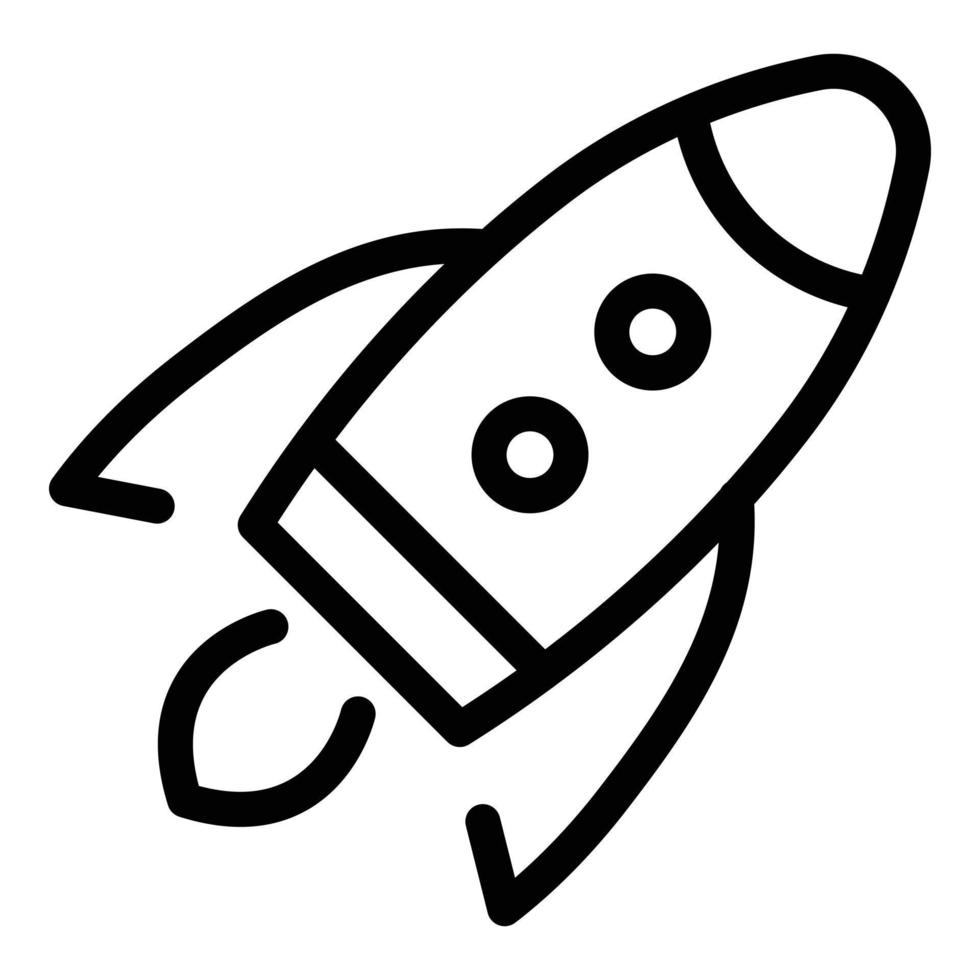 Rocket mission icon, outline style vector