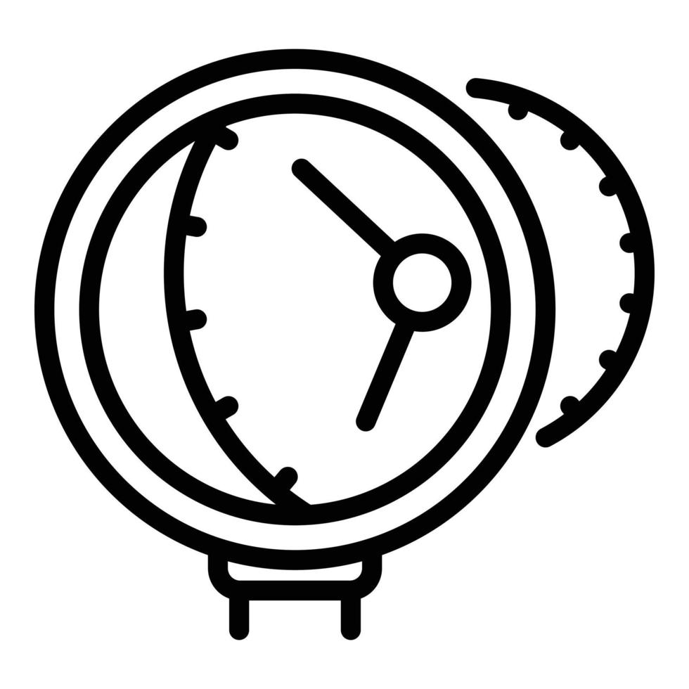 Repair watch under magnifier icon, outline style vector