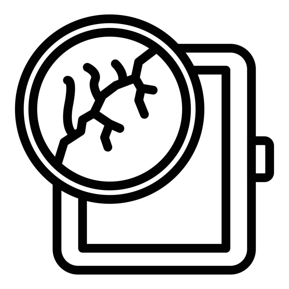 Crack glass smartwatch icon, outline style vector