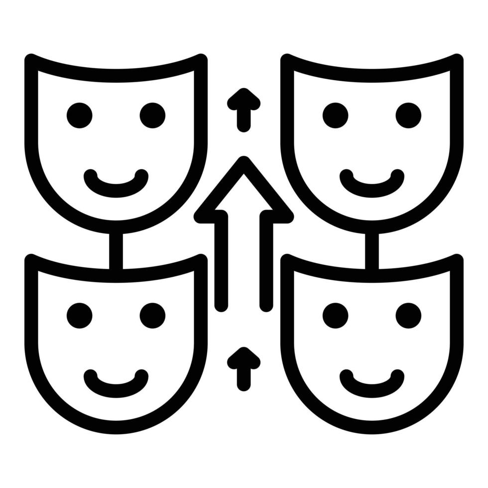 Self control mask icon, outline style vector