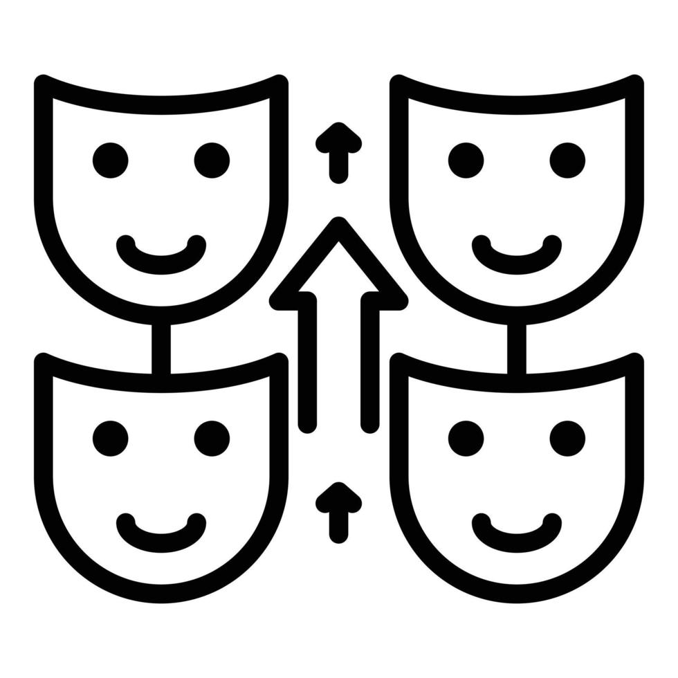 Self control mask icon, outline style vector