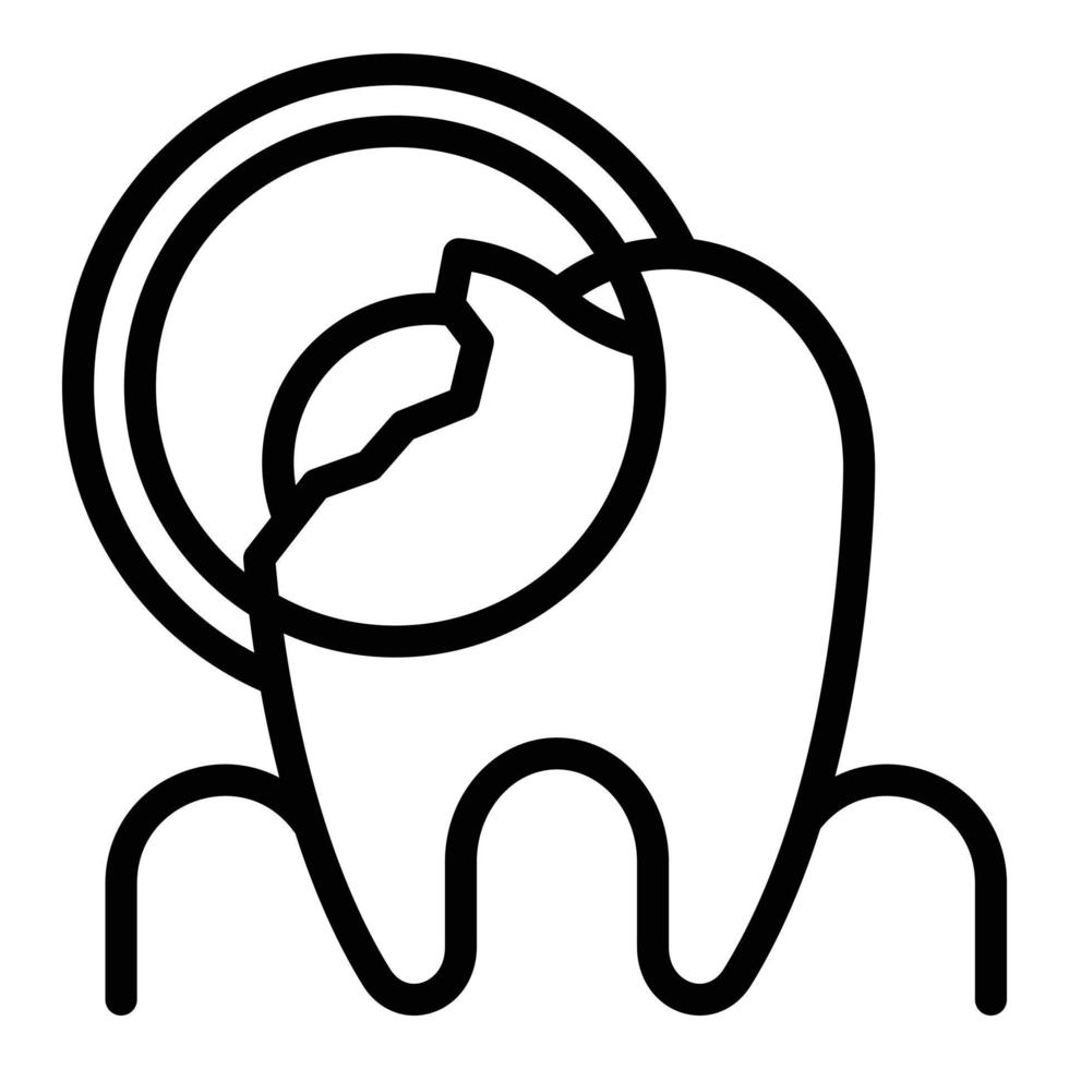 icono de patología dental, estilo de esquema vector