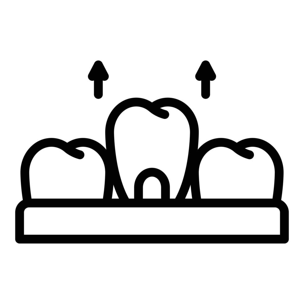 Removal of a tooth icon, outline style vector