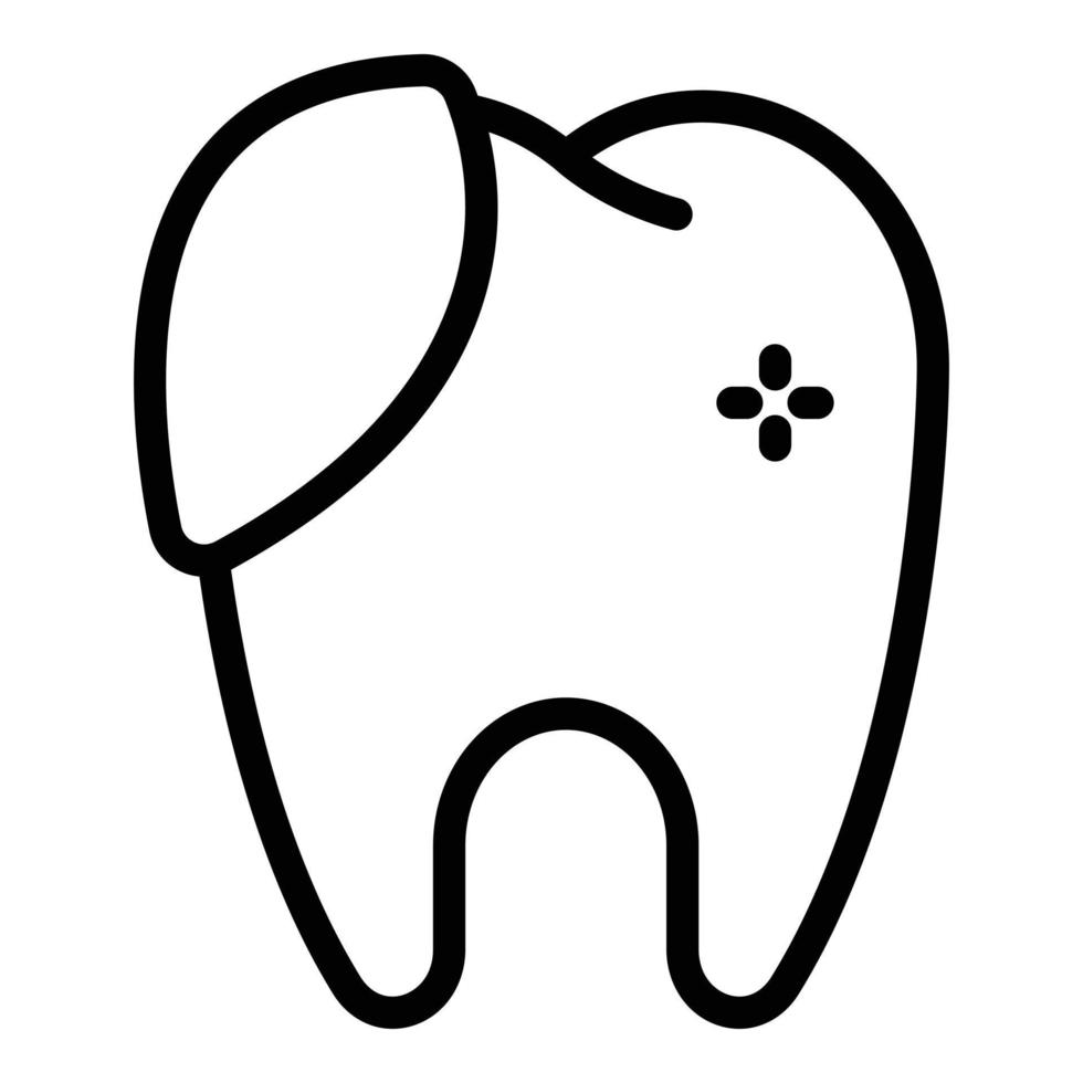Dental fillings icon, outline style vector