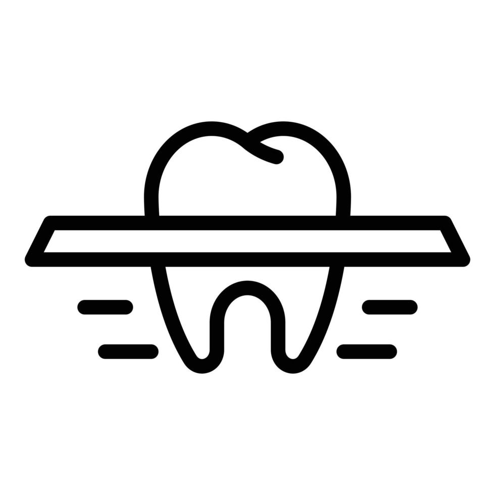 Tooth root icon, outline style vector