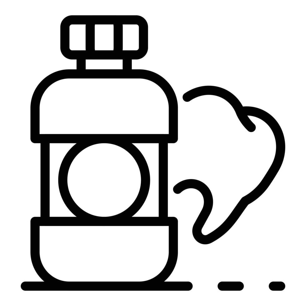 Tooth elixir icon, outline style vector