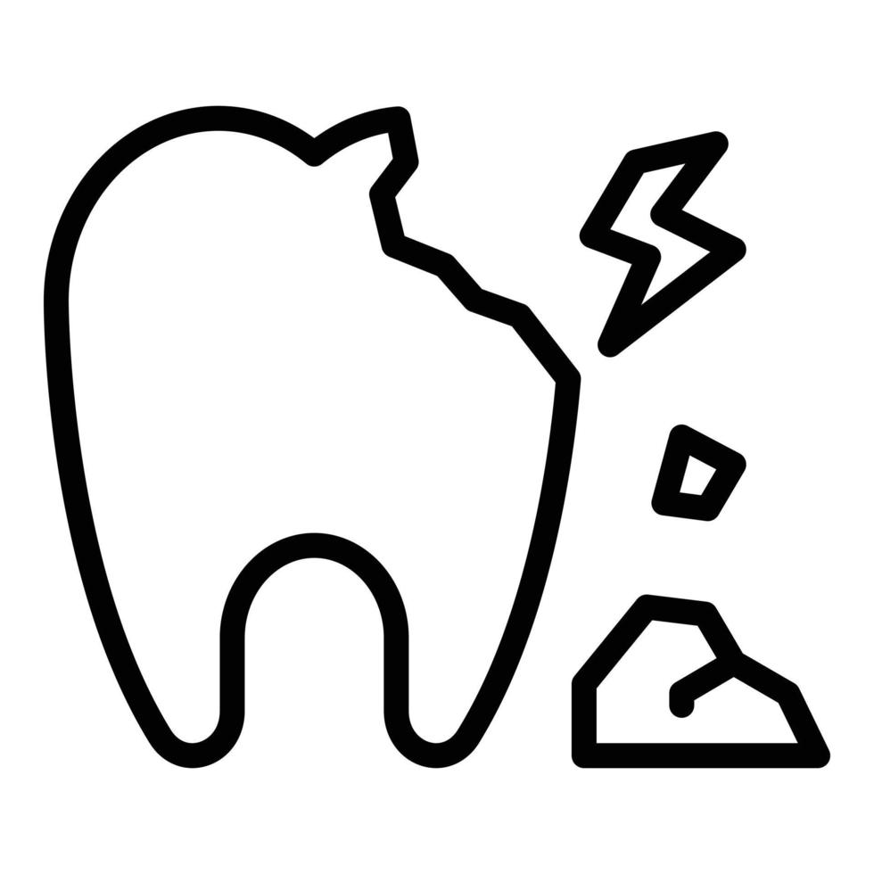 Spoiled tooth icon, outline style vector