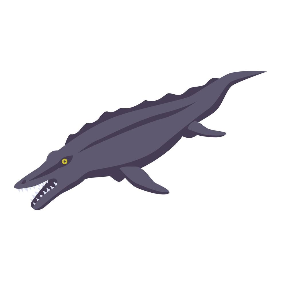 Water dinosaur icon, isometric style vector