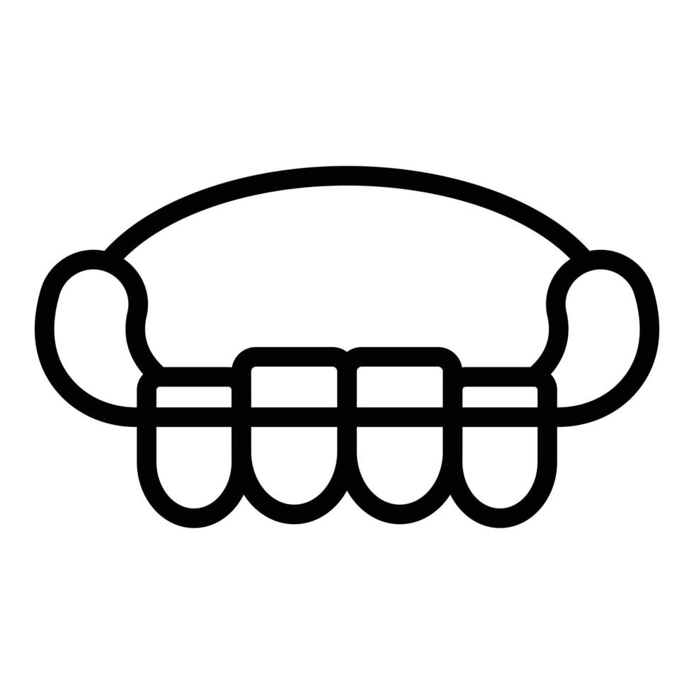 Upper row of teeth icon, outline style vector