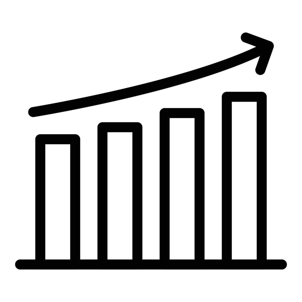 Mission graph chart icon, outline style vector