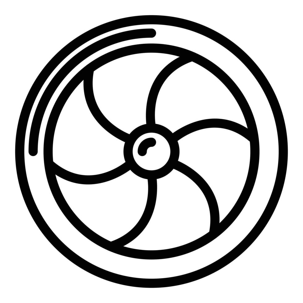 Aviation turbine icon, outline style vector