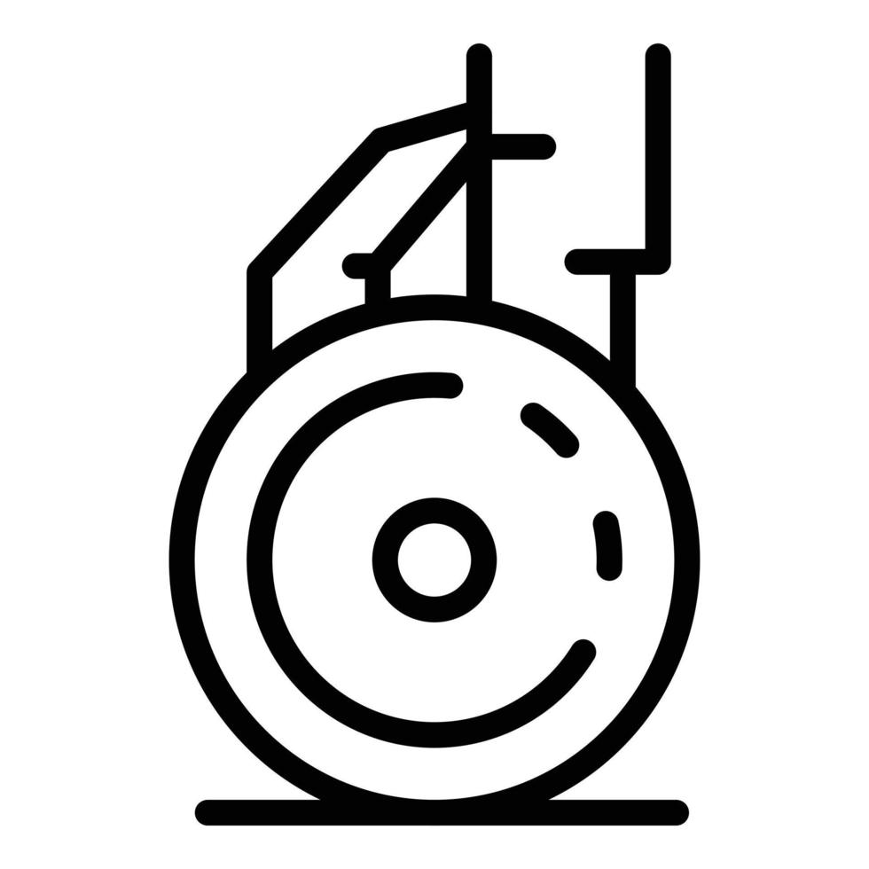 Wheel aircraft repair icon, outline style vector