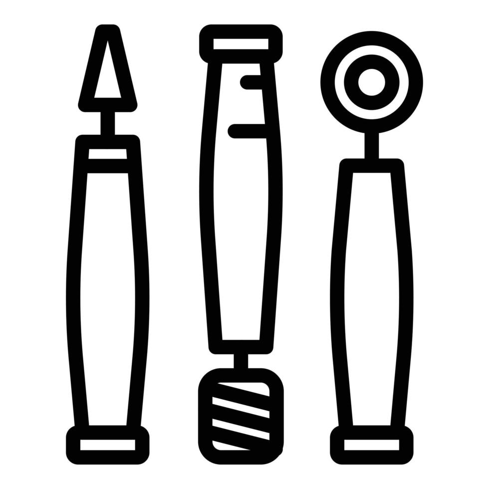 Dental drills icon, outline style vector