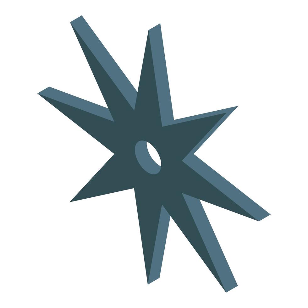 Ninja star icon, isometric style vector