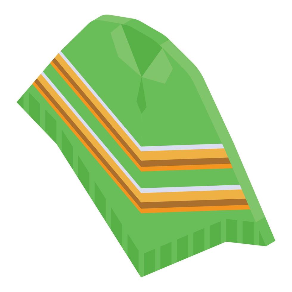 icono de ropa verde mexicana, estilo isométrico vector