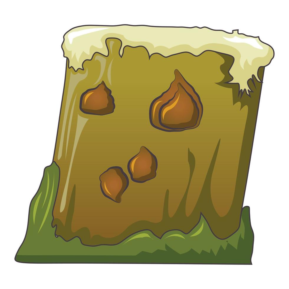 Nature tree stump icon, cartoon style vector