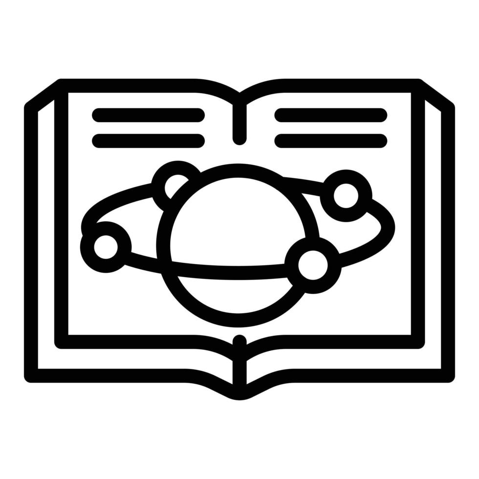 Open book of astronomy icon, outline style vector