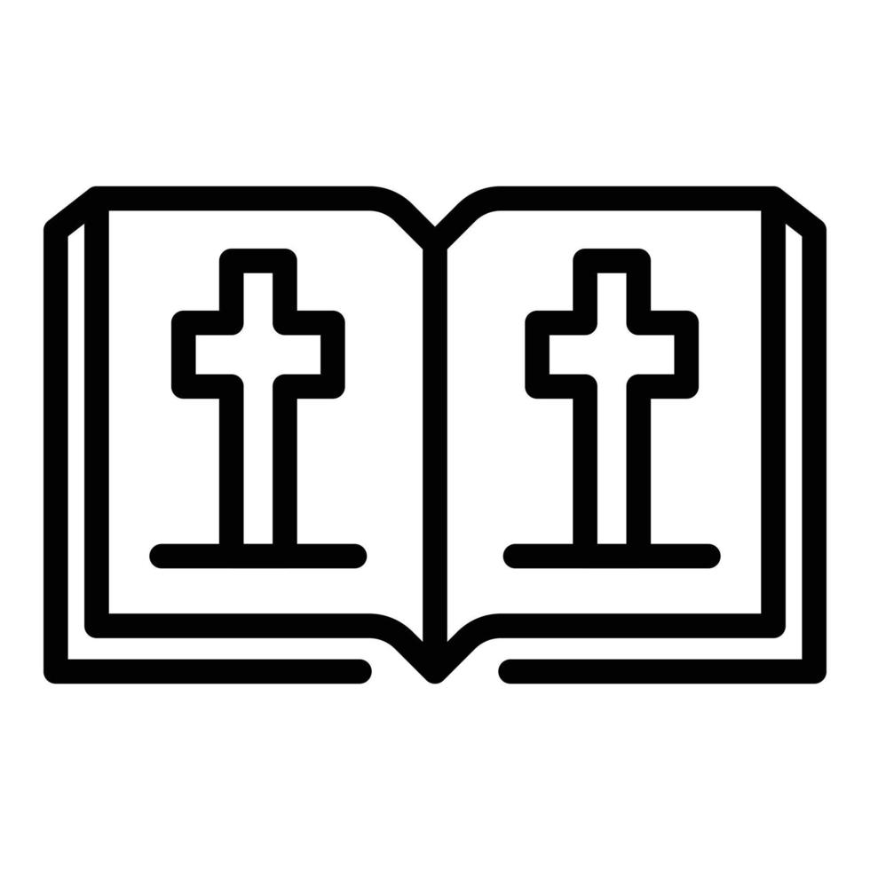 icono de la biblia, estilo de esquema vector