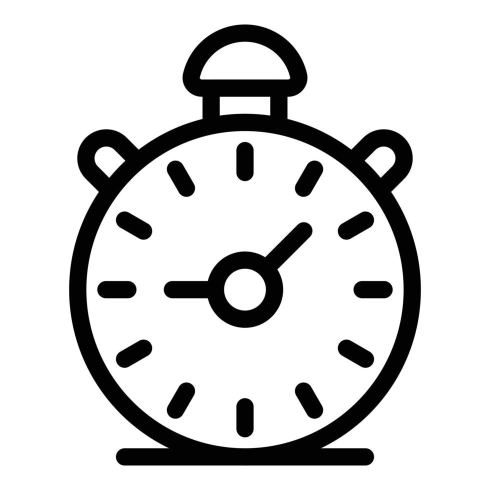 Alarm clock icon, outline style vector