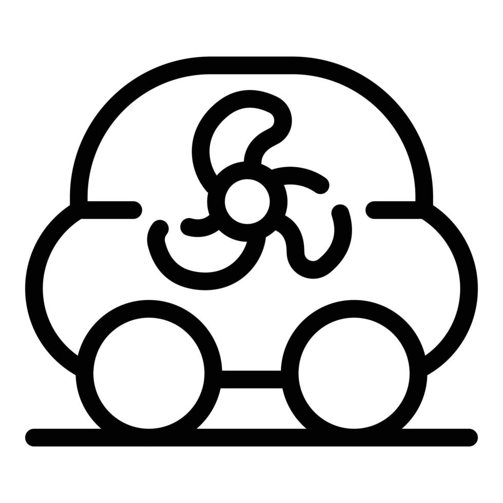 Fan and car icon, outline style vector