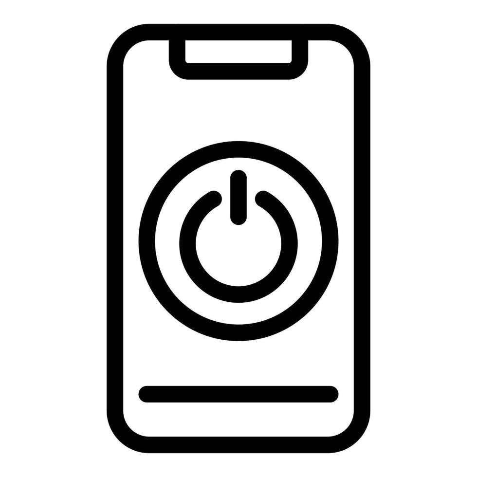 Smartphone and power button icon, outline style vector