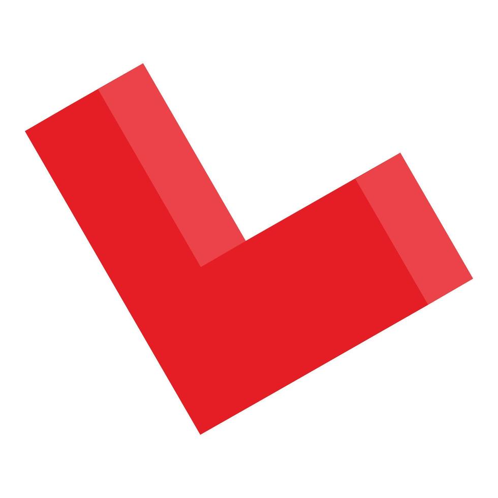 Red approved sign icon, isometric style vector