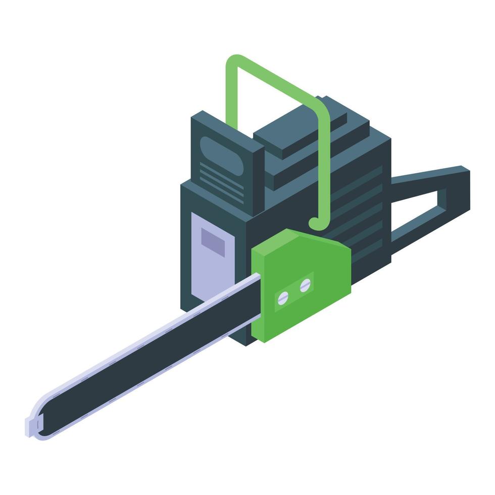 Electric chainsaw icon, isometric style vector