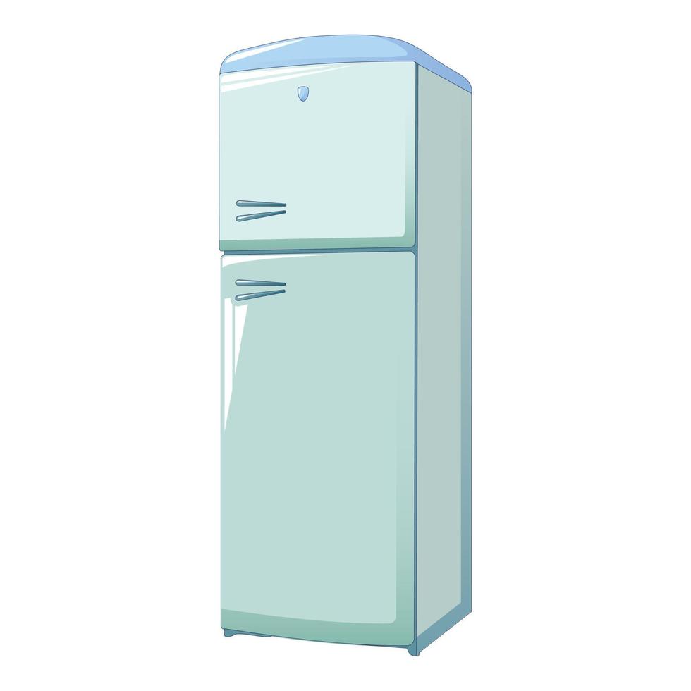 Classic fridge icon, cartoon style vector