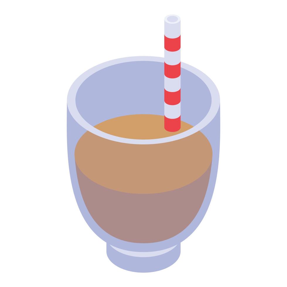Cocoa drink icon, isometric style vector