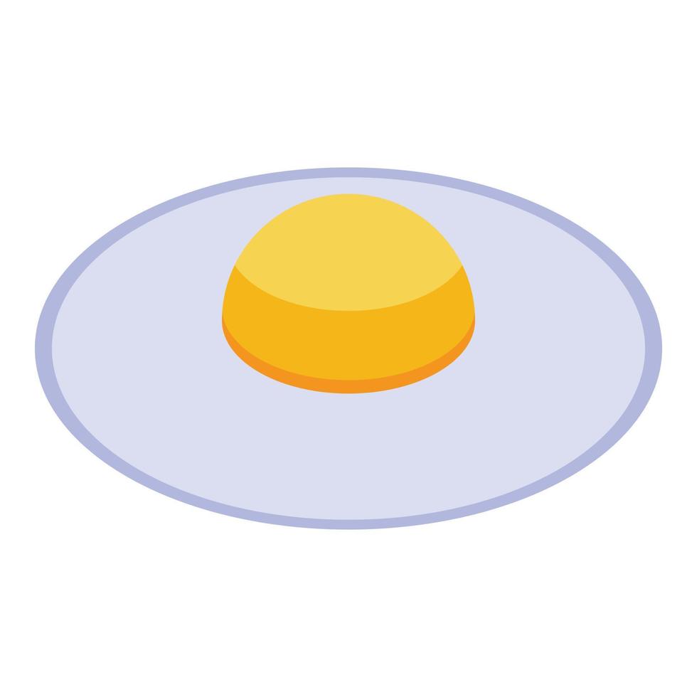 Fried egg icon, isometric style vector