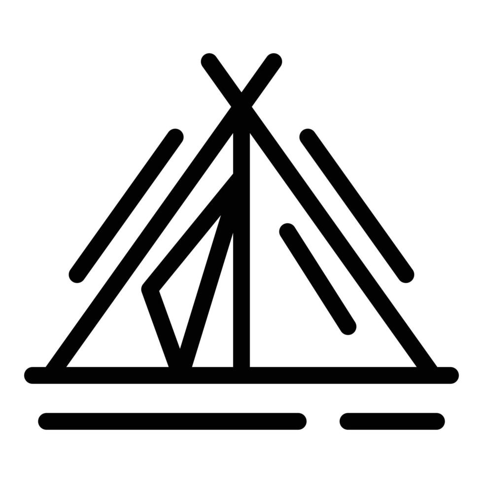 Camp tent icon, outline style vector