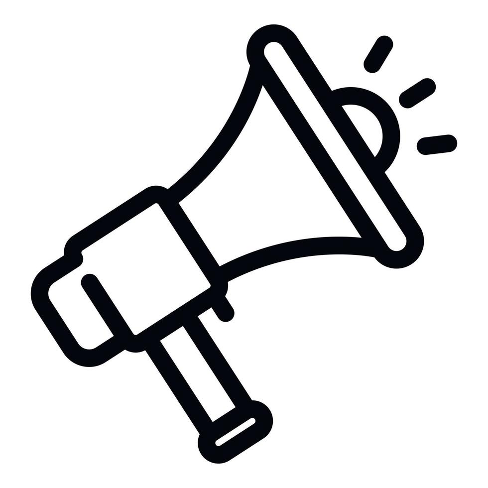 Megaphone icon, outline style vector