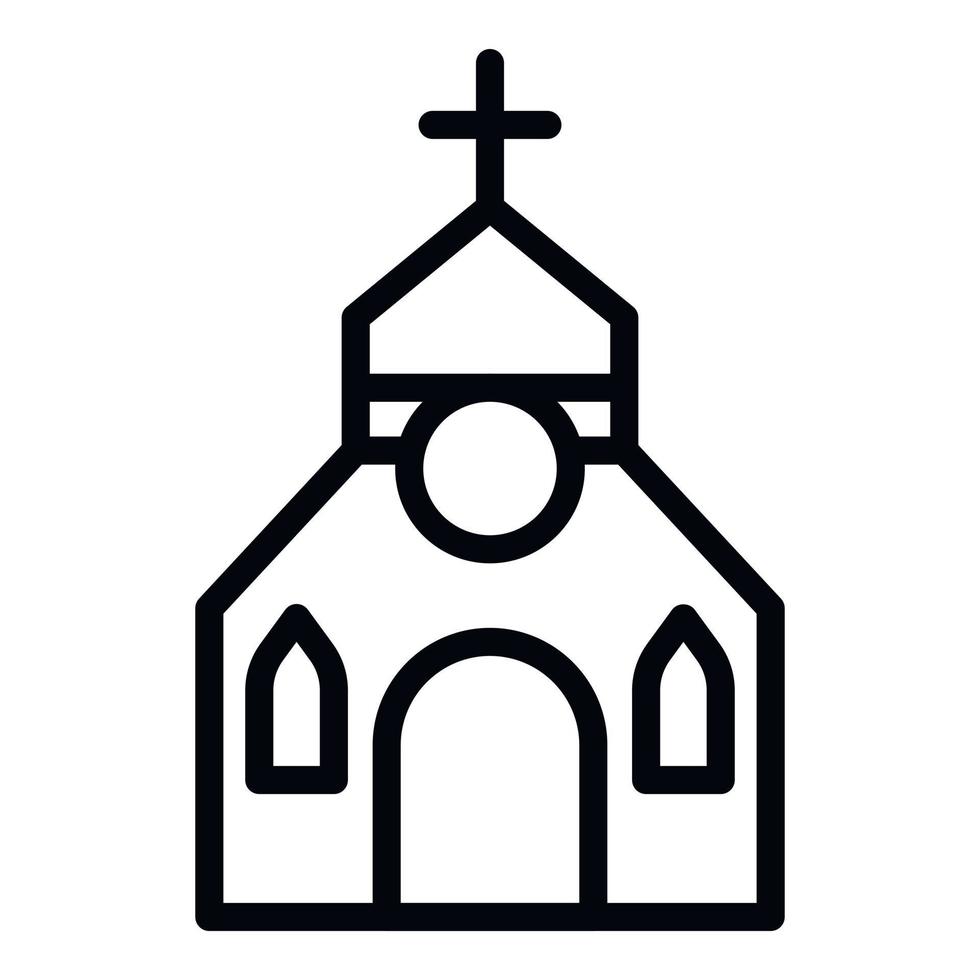 icono de la iglesia del sacerdote, estilo de esquema vector