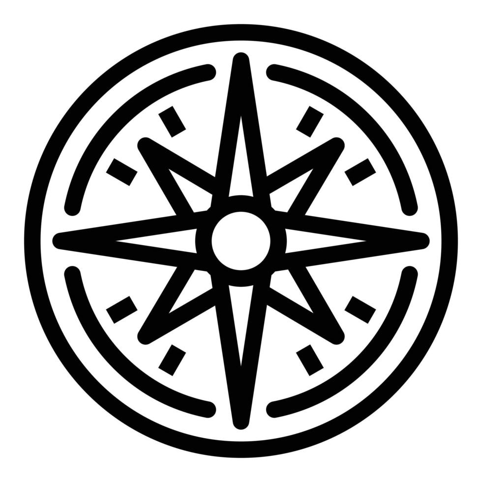 Hand compass icon, outline style vector