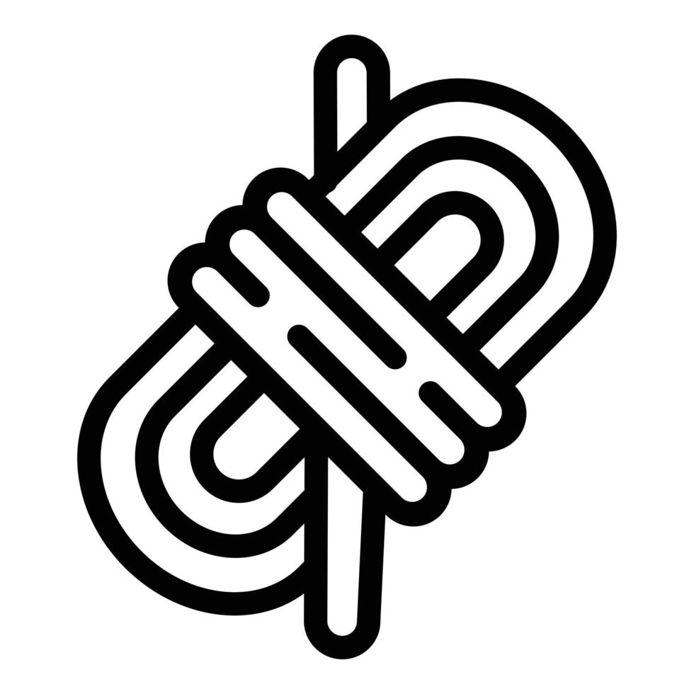 Rope mountain icon, outline style vector