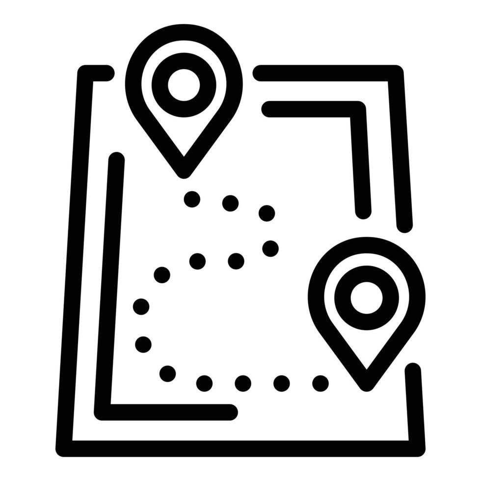 icono de ruta de senderismo, estilo de esquema vector