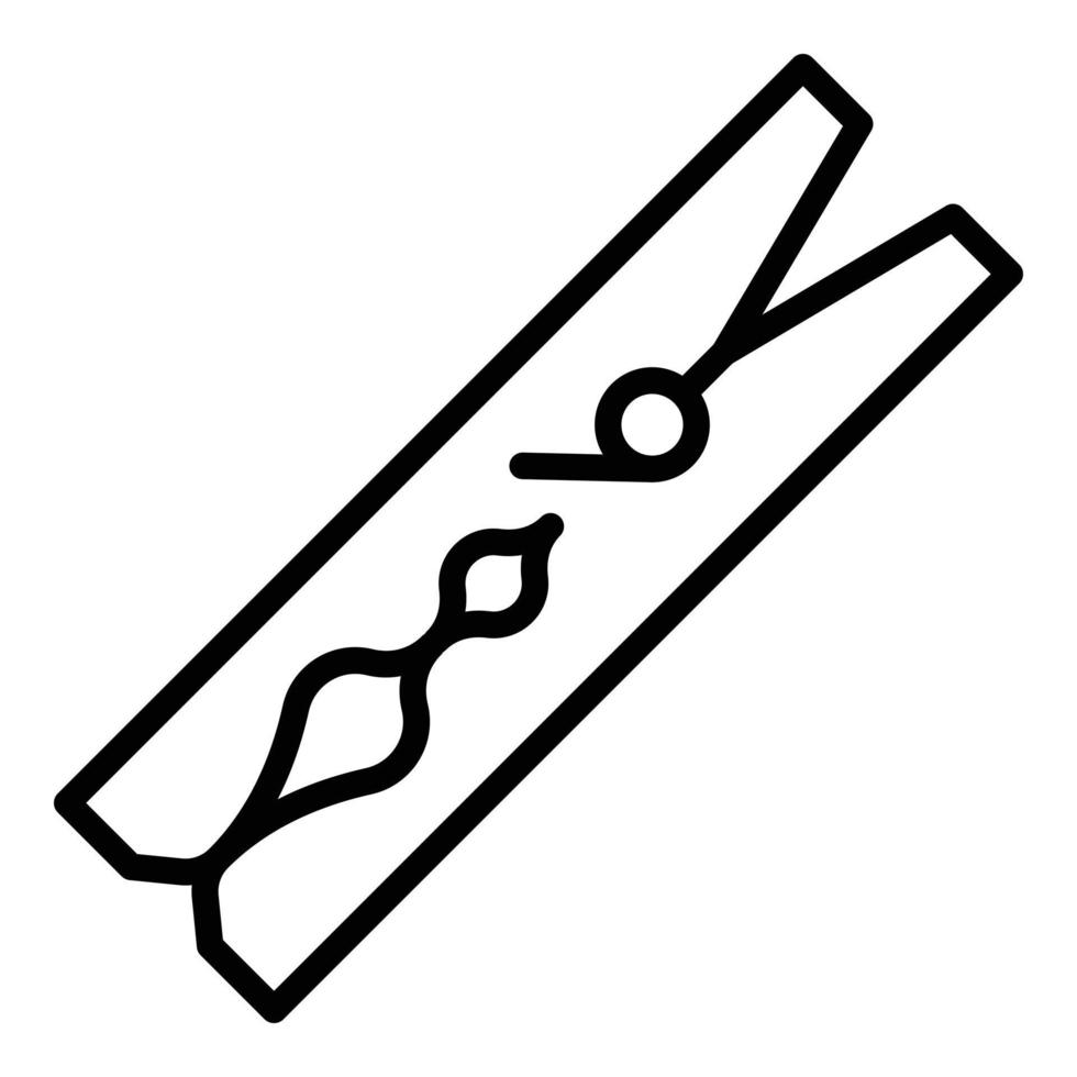 icono de pasador de ropa de clip, estilo de contorno vector