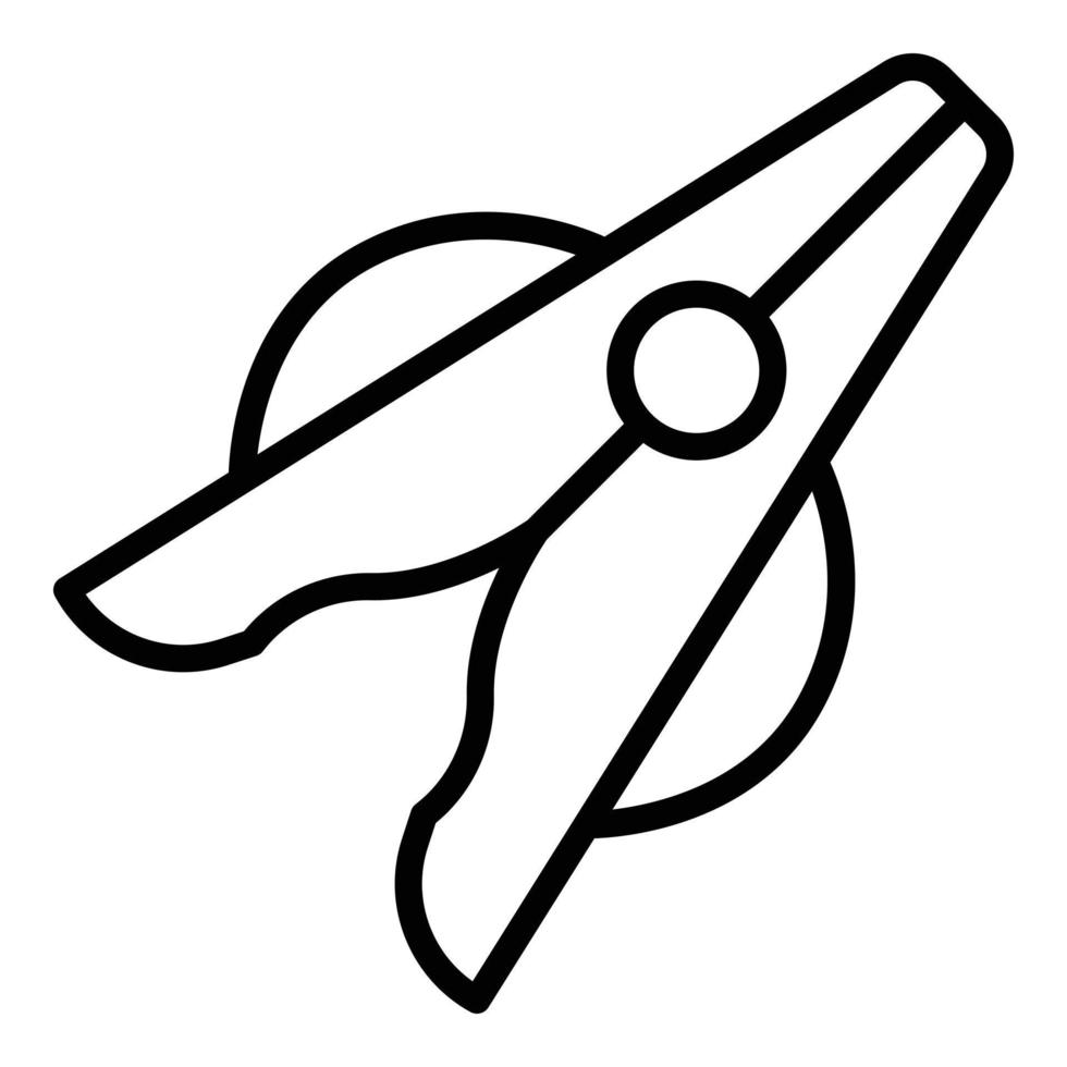 Laundry clothes pin icon, outline style vector