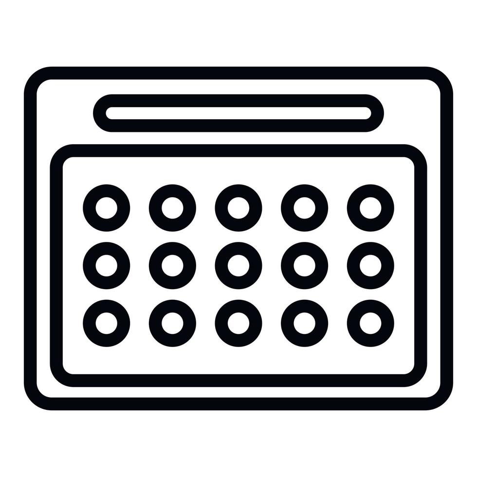 Calendar with round dates icon, outline style vector