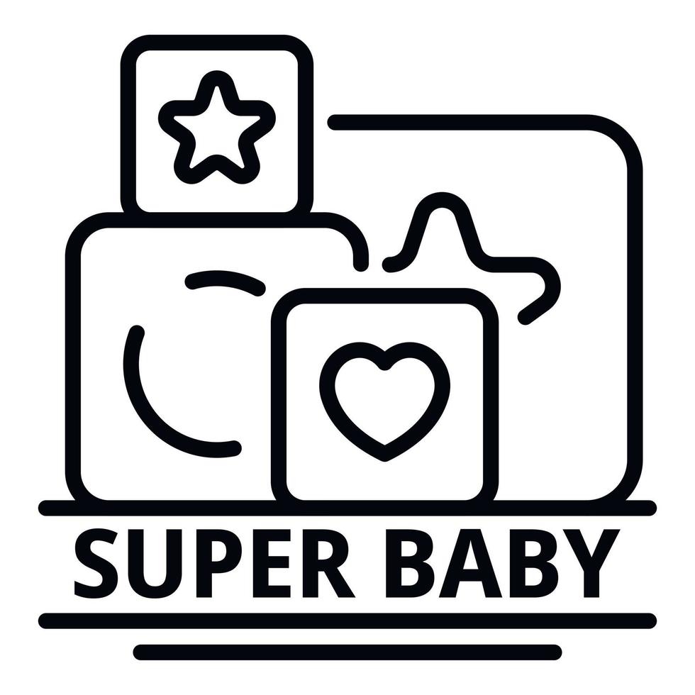 Super baby icon, outline style vector