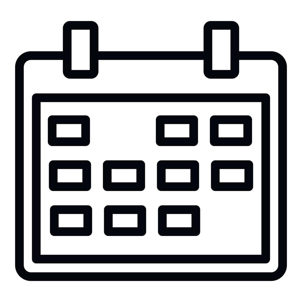 icono de calendario científico, estilo de esquema vector