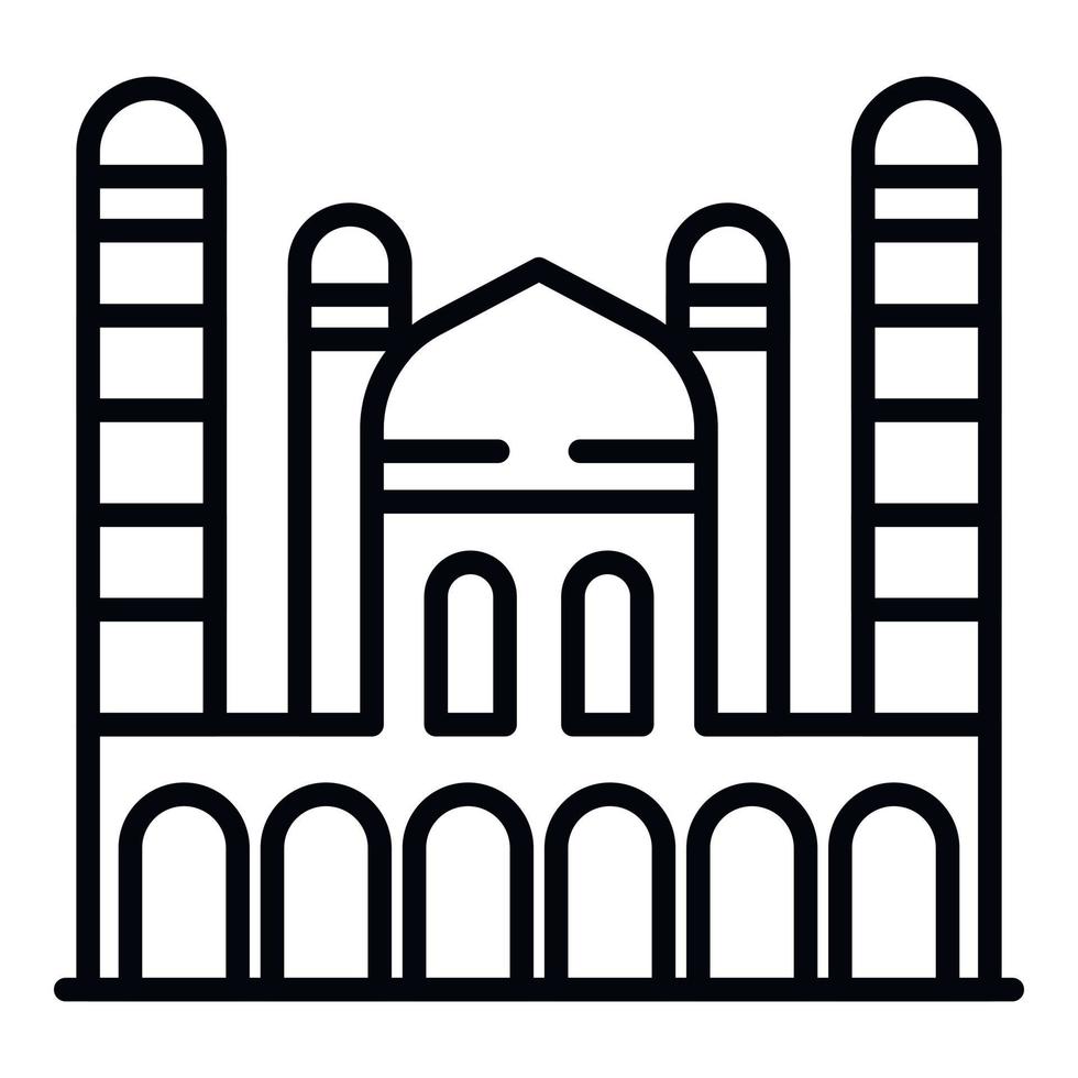 Taj Mahal icon, outline style vector